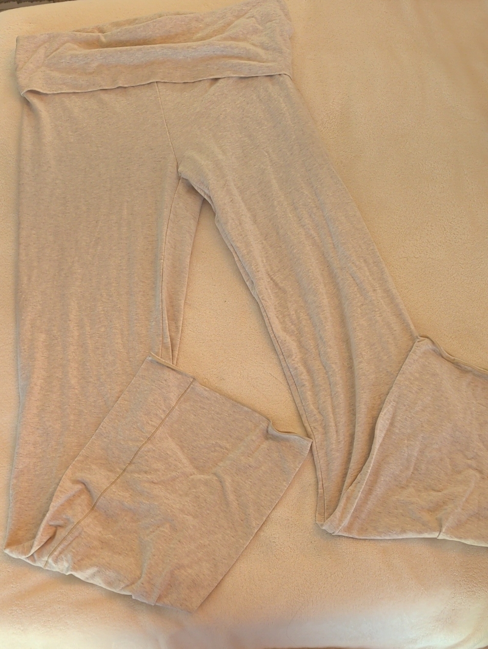 SKIMS Neutral Fold-Over Waist Lounge Pants in Light Beige